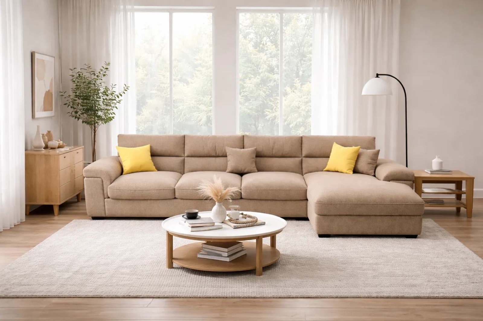 Sofa L Shape Glee in a living room