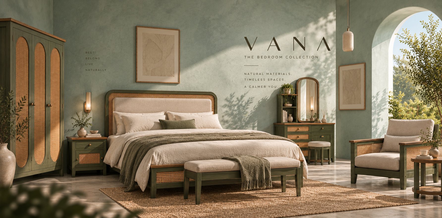 Vana bedroom, wide view
