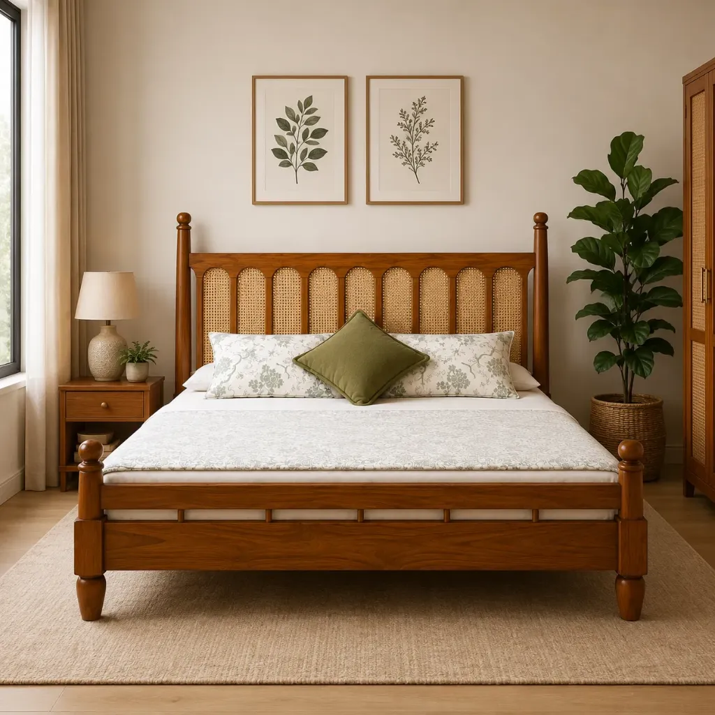 Double Bed - Teak Gleemos