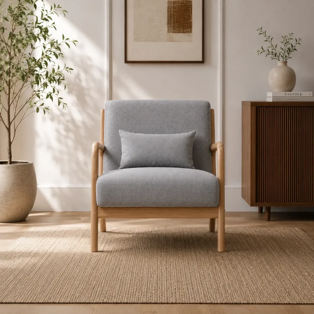Arm Chair - Glu (NT01 - Natural, NR/Brisbane [ Brisbane 701 ])