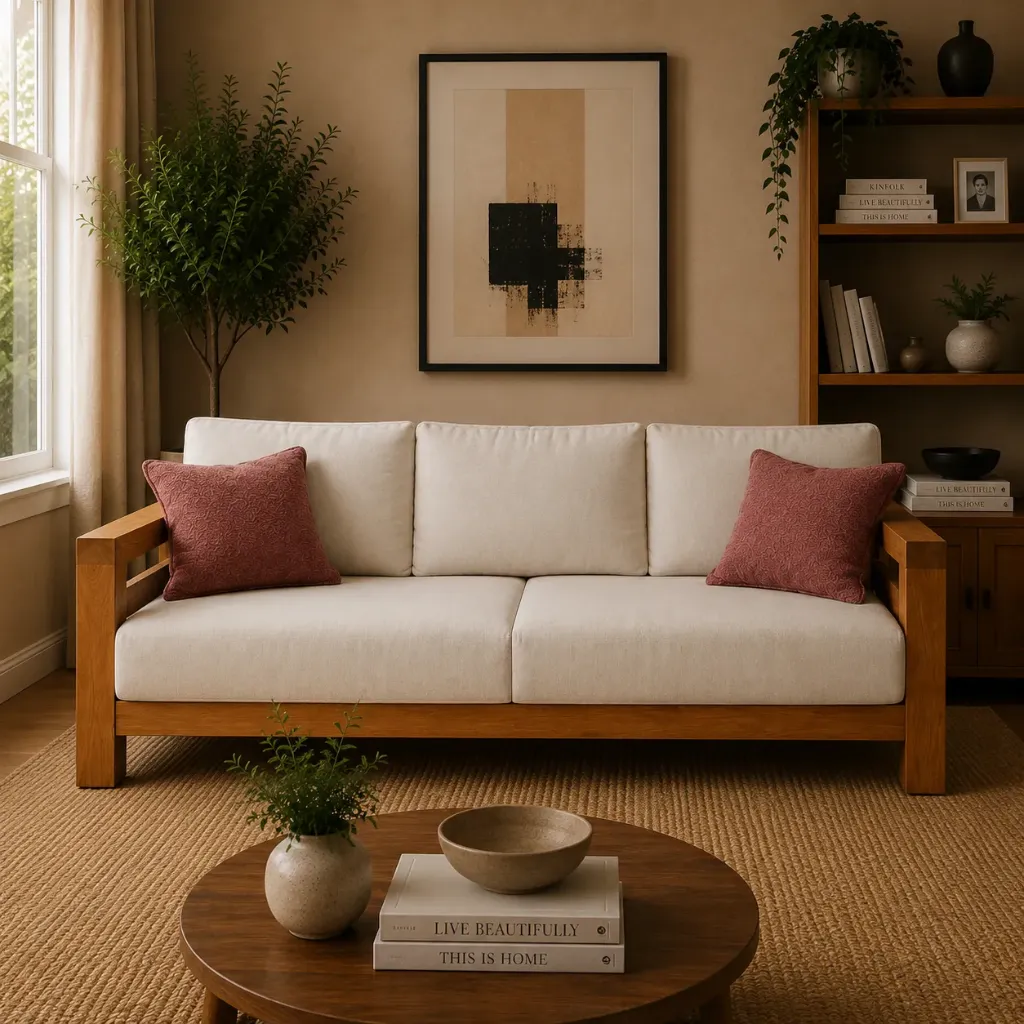 Three Seater Sofa - Elegant (NT01 - Natural, NR/Bailey [ Bailey 701 ])