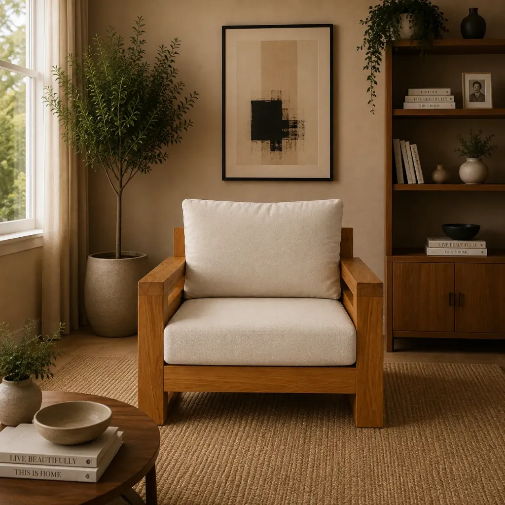 Single Seater Sofa - Elegant (NT01 - Natural, NR/Bailey [ Bailey 701 ])