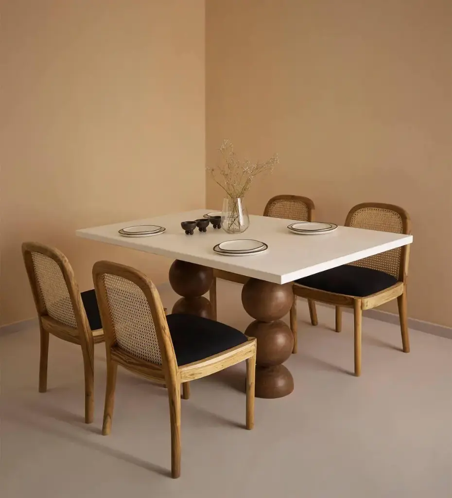 Dining Table - <Model> 4 seater dining set (NT01 - Natural, NR/Bailey [ Bailey 701 ])