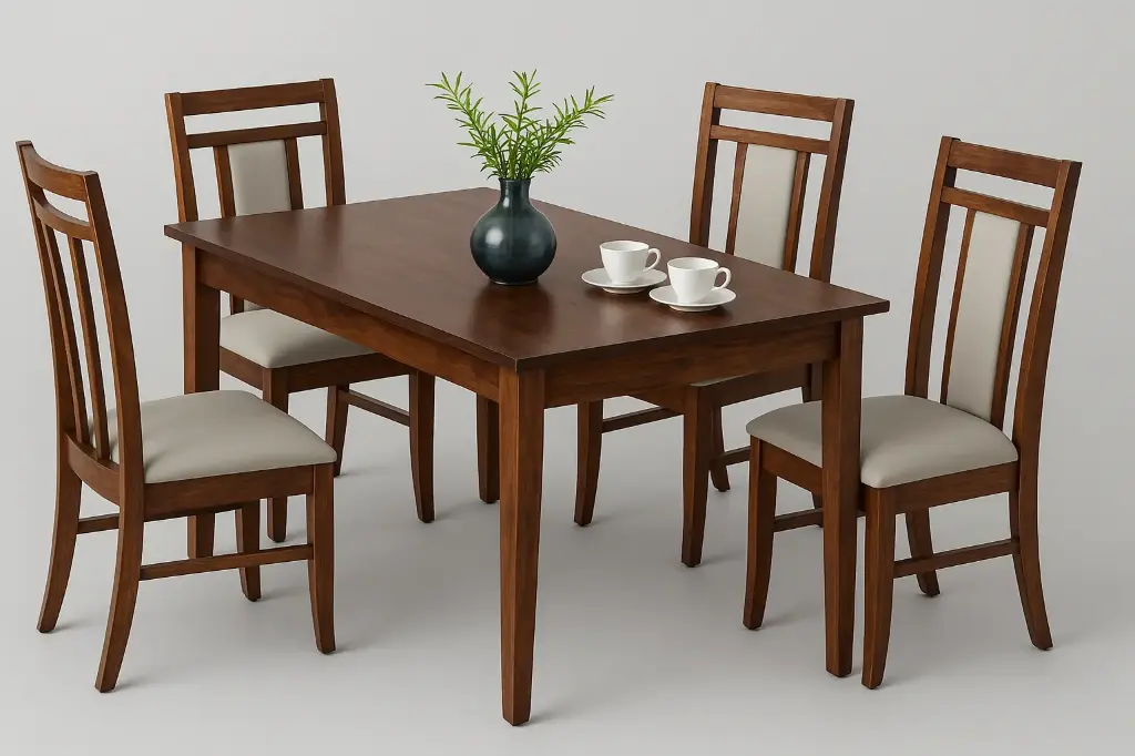 Dining Table - Gleevy 4 Seater  (NT01 - Natural, NR/Bailey [ Bailey 701 ])