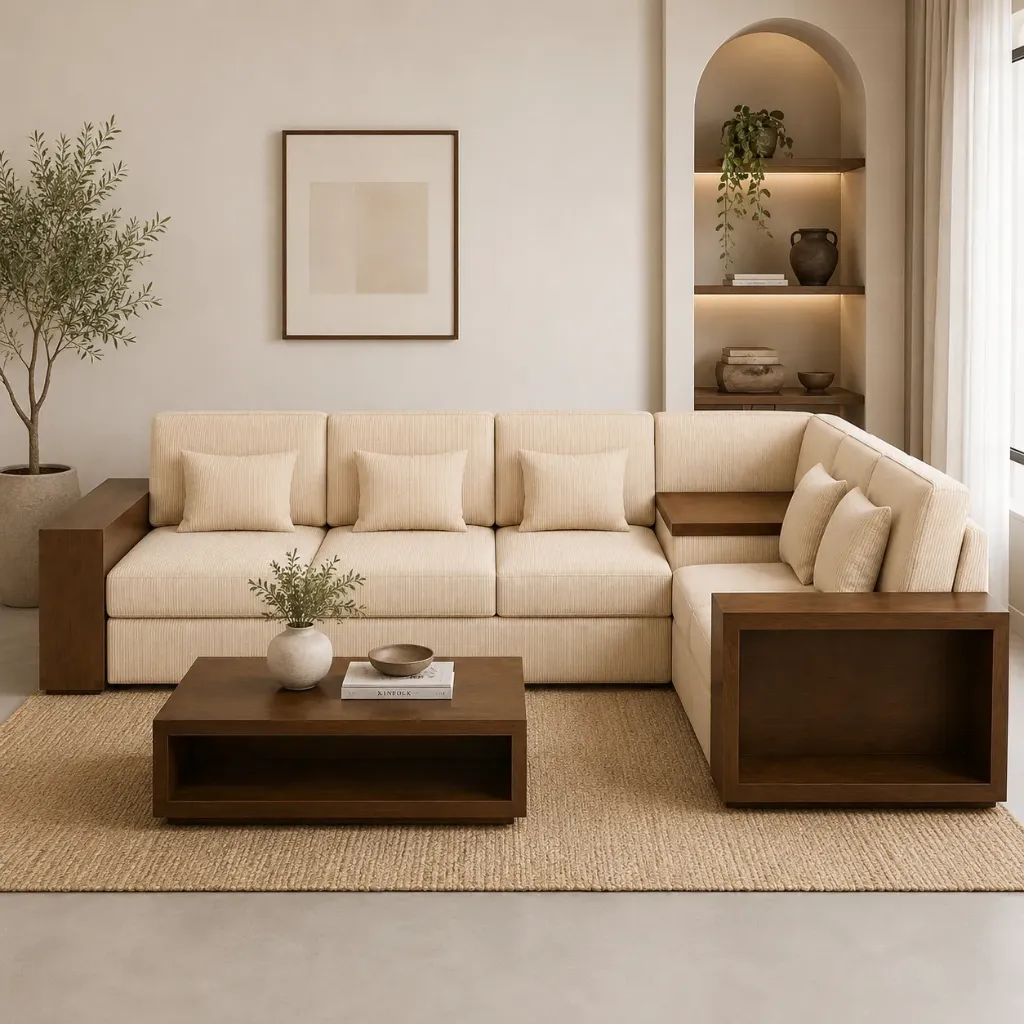 Sectional Sofa - Tolivo (NT01 - Natural, NR/Bailey [ Bailey 701 ])