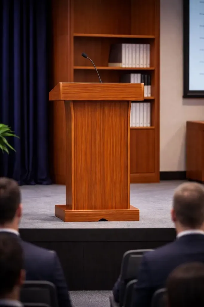 Console - Podium 18mm plywood teak natural