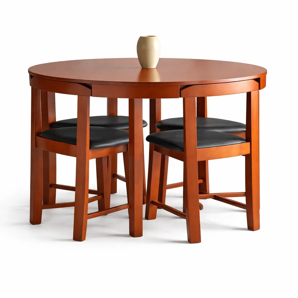 Dining Table Round Teak-Circle (NT01 - Natural, NR/Brisbane [ Brisbane 701 ])