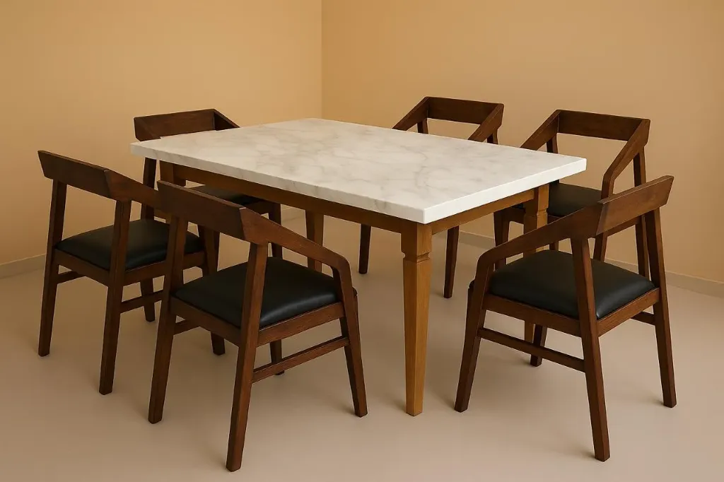 Dining Table - <MODEL> 6 Seater  (copy) (NT01 - Natural, NR/Brisbane [ Brisbane 701 ])