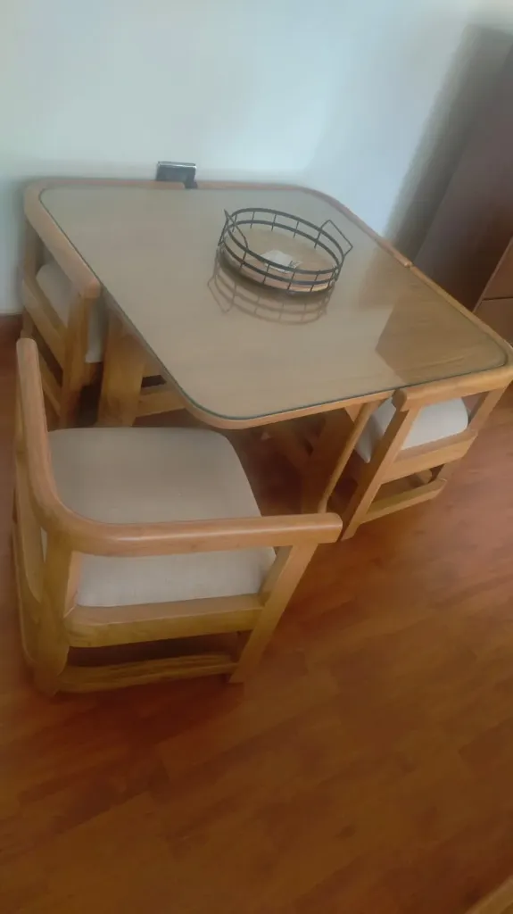 Dining Table(1+4) - L CORNERS (NT01 - Natural, NR/Brisbane [ Brisbane 701 ])