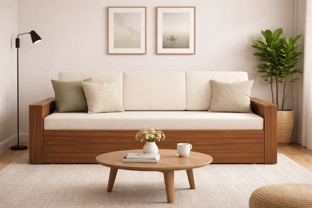 Sofa Cum Bed - BLISSFORM (NT01 - Natural, NR/Bailey [ Bailey 701 ])