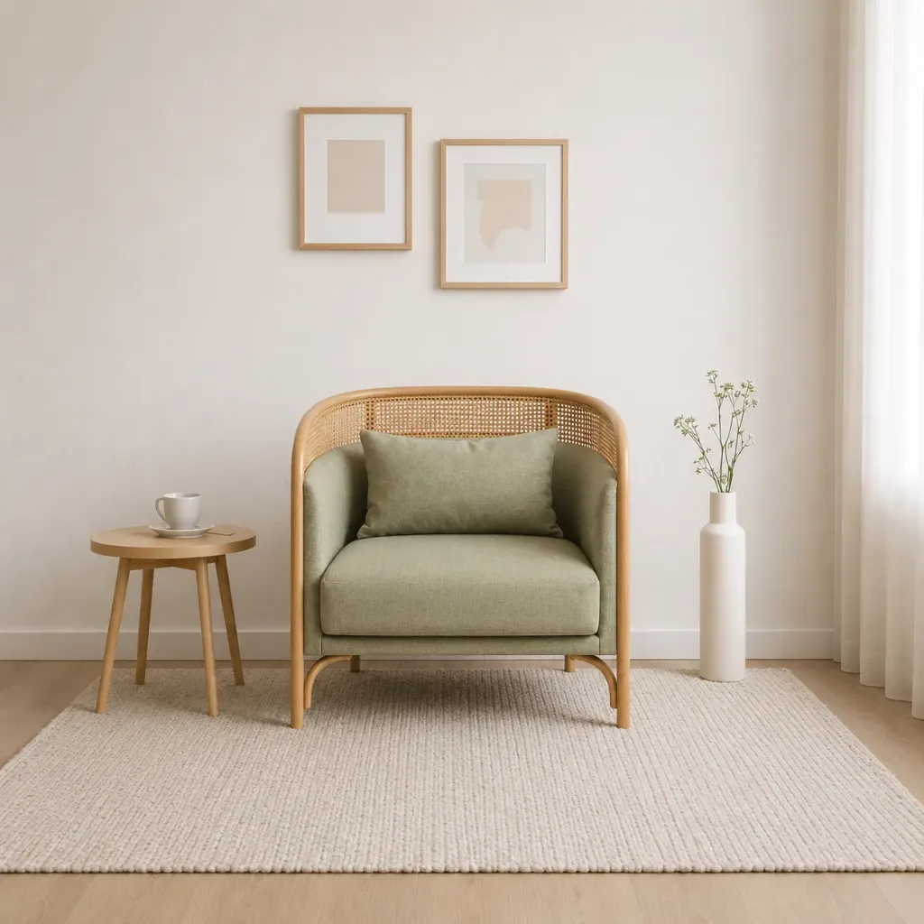 Single Seater Sofa - Happyra (NT01 - Natural, NR/Bailey [ Bailey 701 ])