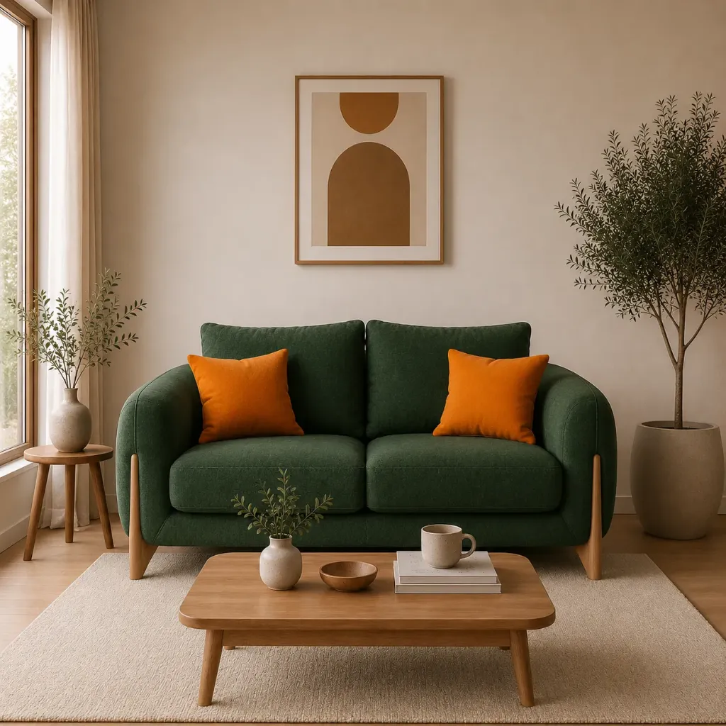 Two Seater Sofa - Grandeur (NT01 - Natural, NR/Bailey [ Bailey 701 ])