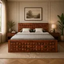 Double Bed - Teak Diamond
