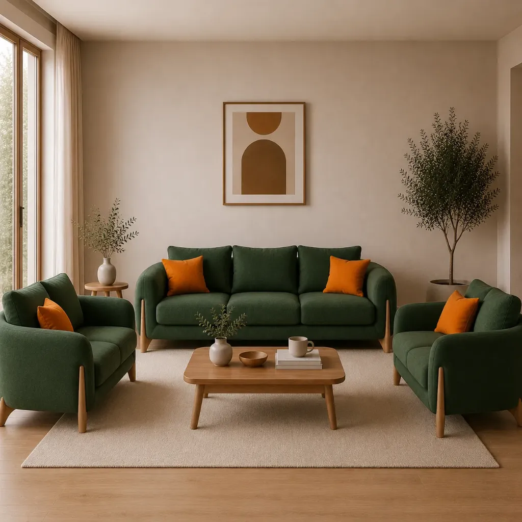 Sofa Set[3+2] - Grandeur (NT01 - Natural, NR/Bailey [ Bailey 701 ])